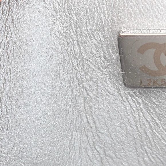 ❌❌ CHANEL 21K Glittered Silver Metallic Caviar Quilted Medium Double Flap CC bag - Picture 13 of 14